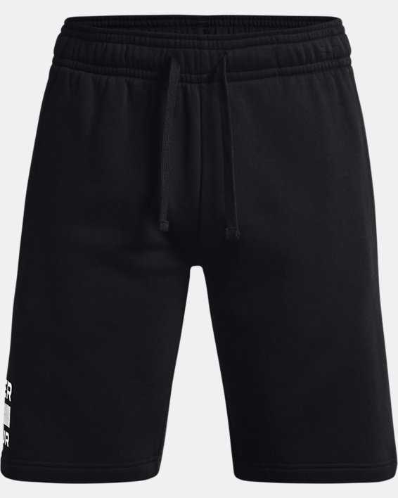 男士UA Rival Fleece Signature短褲, Black, pdpMainDesktop image number 4